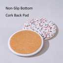 Coasters with Holder Set of 6, Absorbent Marble Drink Decorative Coasters for Coffee Cup Beverage Wine Beer Bar Housewarming