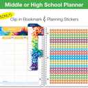 Global Datebooks 2026-2027 Middle & High School Student Planner 8.5" x 11" - Dated Weekly & Monthly Academic Planner w/Ruler/Bookmark & Stickers, For Homework, Matrix Style, Triple Stripe