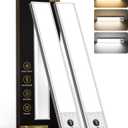 EZVALO 12inch Under Cabinet Lighting, Rechargeable Motion Sensor Light Indoor with 3 Color Temperatures, Dimmable & Magnetic Closet Lights, Wireless Under Counter Lights for Kitchen, Stairs (2 Pack)