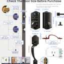 Veise VE017G-H Wi-Fi Smart Fingerprint Front Door Lock Set, Remote App Control, Keyless Entry Deadbolt with Handle, Backlit Keypad, IP55 Weatherproof, Auto Lock, Easy to Install, Matte Black