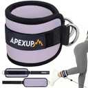 APEXUP Ankle Strap for Cable Machine, Ankle Resistance Bands, Cable Kick Back Ankle Straps for Gym, Glute Workouts, Leg Extensions, Adjustable Straps with Neoprene Padding (Single, Pastel Purple)