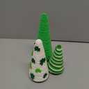 3 Pcs St. Patrick's Day Tree Table Decorations Yarn Wrapped Mini Trees Green St. Patrick's Day Table Top Decor for Farmhouse Indoor Room Kitchen Tiered Tray Shelf Decor Centerpieces