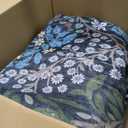 Lofus 9x12 Floral Living Room Rug, Washable Large Area Rugs Blue Green