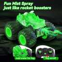 AUUGUU Remote Control Car, 2.4GHz Monster Trucks Toys with Light Spray, Birthday Gift for Kids 3 4 5 6 7 8, All Terrain RC Cars, Toddler Toys for Boys Girls 3+ Year Old (Dinosaur-Green)