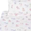 J-pinno Pink Kitty Sweet Cats Girls Kids Twin Sheet Set Bedroom Decoration Gift, 100% Cotton, Flat Sheet + Fitted Sheet + Pillowcase Bedding Set (Pink Kitty, Twin)