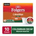 2 x Folgers Colombian Decaf Coffee, Medium Roast, Keurig K-Cup Pods, 10 Count Box (EXP 11/30/26)