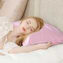 100% Pure Mulberry Silk Pillowcase for Hair and Skin, Queen Size 20*30 Cooling Silk Pillow Case by Zipper Closure, Smooth and Soft Dual Sides Silk Pillow Cover for Women. (Pink,Queen-1 Pcs)