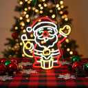 Mudder Winter Santa Claus Neon Sign Dimmable Neon Signs for Wall Decor LED Light up Sign for Bedroom Cafe Bar Living Room Light Signs for Winter Baby Shower Party Gift (13.8 inch)