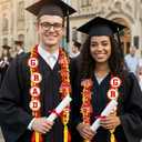 2026 Red Gold Graduation Leis Decorations with Pins, Class of 2026 Grad Embroidery Patches Party Supplies for High School College Graduation