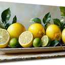 ANRUOXI Lemon Wall Art, Lemon Art Pictures for Kitchen, Fruit Painting Artwork for Dining Room Living Room, Farmhouse Citrus Canvas Painting Rustic Framed Ready To Hang 12x24''