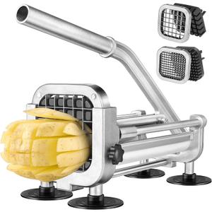 French Fry Cutter, Ruooson Professional Potato Cutter Slicer with 1/2 In & 1/4 In Stainless Steel Blades,Great for Whole Potatoes Carrots Cucumbers.