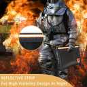 Fireproof Document Bag 2200F/5200F, 1511"with Zipper and Reflective Strip,Heat Insulated Fireproof/Waterproof Bag for Cash, Documents and Valuables, Large Black-5200F