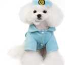 Tangpan Fashion Lapel Woollen Flight Attendant Coat Pet Dog Clothes Apparel (Blue,XL)