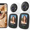 Noorio Two Way Video Calling Camera, 2K One Click Call Pet Camera Indoor with Phone App, 360° PTZ Dog Cam with Speaker, Color Night Vision Security Indoor Cameras, CL200 2Pcs