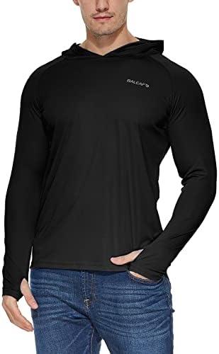 baleaf Men's Sun Protection Hoodie Shirt UPF 50+ Long Sleeve UV SPF T-Shirts Rash Guard Fishing Swimming Lightweight (M, Black)