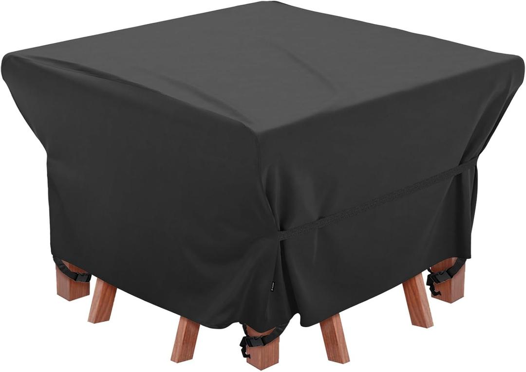 Patio Furniture Cover Outdoor, Waterproof Square Patio Table Chair Sofa Set Cover, 50Lx50Wx29H, All Weather Oxford Tear-Resistant Material with Zipper Carrying Bag Windproof Buckles