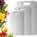 Titanium Cutting Boards Set of 3, Titanium Cutting Boards for Kitchen, 100% Double-sided titanium cutting boards,separate raw and cooked food areas,non-toxic,dishwasher safe (S+ M + L)