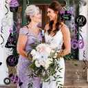 60th Birthday Decorations Women Purple Silver/Women 60th Birthday Party Decorations Purple Silver Black Foil Hanging Swirls with Balloons