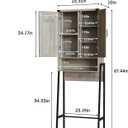 Vabches Over The Toilet Storage Cabinet with 2-Door Design Bathroom Organizers and Storage with Anti-Tip Device Over Toilet Organizer with Shelves for Bathroom,Restroom,Laundry Grey