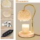 Hisummer Candle Warmer Lamp with Timer, Dimmable Candle Lamp Warmer with 312 K9 Crystals Adjustable Height Electric Candle Warmer for Women Gifts, Wax Warmer Lamp with 2 Bulbs for Jar Candles