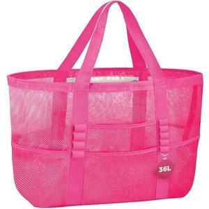 FF05 Large Mesh Beach Tote, Pink 