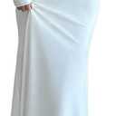 SOLY HUX Women's Long Sleeve Off The Shoulder Bodycon Dress Elegant Maxi Dress Cocktail Prom Dresses (Medium, Pure White)