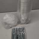 32 oz Clear Plastic Cups with Lids and STRAWS, Disposable Drinking Cups for Cold Drinks, Iced Coffee, Milkshakes, Smoothies, 25 Sets