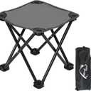 Wind Tour Portable Folding Camping Stool Outdoor Camping Lightweight Samll Chair for Fishing Hiking Gardening and Beach with Carry Bag (Medium Grey -1)