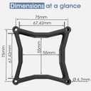 3IDEE Universal VESA Spacer - 30mm Distance - Monitor Mount Adapter 75x75 mm - Compatible with Many Monitors (Samsung Odyssey G5 Monitor & More) (75x75mm)