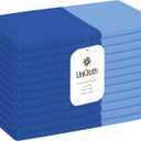 Set of 12 Cloth Dinner Napkins 100% Cotton - Soft Durable Washable Reusable - Ideal for Farmhouse Parties Weddings Holidays Hotel Restaurant Events Daily Use Table Dinner Napkins 18x18 Blue