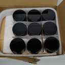 Vivaplex, 12, Amber, 15 ml, Round Glass Jars, with Inner Liners and black Lids