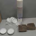 JOYIN 17 Pcs Christmas Disposable Cups with Sleeves and Lids, 4 Designs Xmas Drinkware 16 oz Paper Cup For Hot Chocolate Coffee Cold Beverage Tableware Holiday Winter Party Supplies Decoration