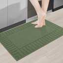 BEQHAUSE-Kitchen-Rugs-Non Slip-Kitchen-Mats-for-Floor Machine Washable Kitchen Rugs Absorbent Kitchen Carpet with TPR Non Skid Backing,Green, 20x30