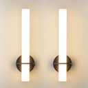 Black Battery Operated Wall Sconce Set of 2,Rechargeable Wireless Wall Lights with Remote Control,Dimmable,3000K-6000K,360 Rotation, Cordless Wall Lighting for Living Room,Bedroom,Stairway,18 Inch