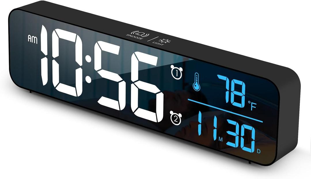 Modern LED Digital Alarm Clock Convenient Alarm for Work and Study User Friendly Color Alarm Clocks Desktop Clock LED Clock for Bedroom Black