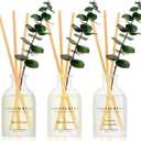 COCORRNA Eucalyptus Reed Diffuser Set of 3 - Lavender Eucalyptus, Black Forest, Clean Cotton Scents, 1.7 fl oz Each, Total 5.1 oz, Scented Oil Diffusers for Home & Office