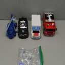 JOYIN 4 Packs Emergency Vehicle Toy Playsets, Friction Powered Vehicles with Light and Sound, Including Fire Truck, Ambulance, Play Police Car and Helicopter, Christmas Toddler Kids Boys Gifts