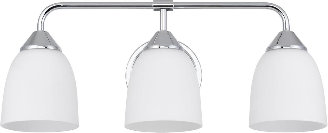 Chrome 3-Light Traditional Bathroom Vanity Light Fixtures Over Mirror, Modern Vanity Lights for Living Room, Standard E26 Base, Chrome