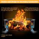 Aoodor 36 Inch Outer Round Smokeless Fire Pit Ring, 30 Inch Inner Double Layer Heavy Duty Metal Fire Pit Insert Liner for Backyard Bonfire Outside Picnic BBQ, Black