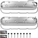 Valve Cover Compatible with Chevy Avalanche Silverado 1999-2008 Gmc Sierra Savana 1999-2008 Buick Rainier 2003-2008 Cadillac Escalade 2002-2008 4.8L 5.3L 6.0L Replace 12570427 12582224 (WHITE(Upgrade Aluminum))
