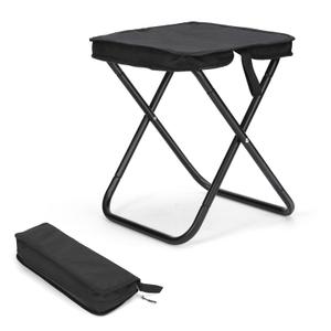 KOKSRY Camping Stool, Portable Folding Stool, Aluminum Ultralight Backpacking Stool Suitable for Outdoor Gardening and Beach Hiking Fishing (Black, 16 High)