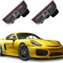 High definition LED projection welcome light，Logo Projector Puddle Lights，Compatible with Cayenne /718 Boxster/CAYMAN/Macan S/911，plug and play (2PCS)