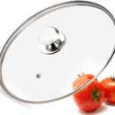 Glass Lid for Frying Pan, Tempered Replacement Cover Compatible with All 11 inches Cookware for Skillets, Round Cast Iron, Cast Aluminium, Stainless Steel Pans &Pots, 272mm/10.7in-291mm/11.46inQ (Silvery)