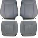 Priprilod Gray Driver & Passenger Side Bottom & Top Lean Back Replacement Perforated Leather Seat Cover Compatible with Ford F150 Lariat 2009 2010 2011 2012 2013 2014