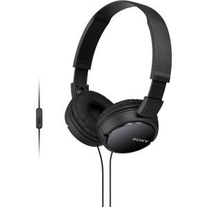 Sony ZX Series Wired On-Ear Headphones with Mic, Black MDR-ZX110AP