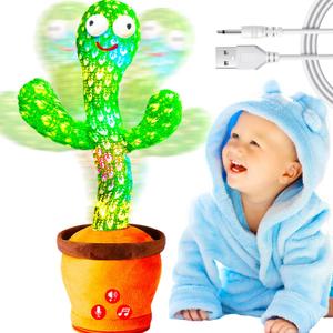 Rechargeable Dancing Talking Cactus Toy for Baby Toddler, Volume Adjustable, Singing, Mimicking, Repeating, Baby Toys for Girls Boys, Birthday Gifts