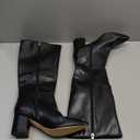 Knee High Boots for Women Chunky Heel Pointed Toe Boots Side Zipper Long Boots (9.5, Black)