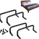 4PCS Mattress Slide Stoppers, Mattress Retainer Bar for Adjustable Beds, Metal Mattress Stabilizers for Wooden Bed Frame, Sturdy Mattress Holder in Place to Keep Mattress from Sliding