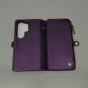 Defencase for Samsung Galaxy S26 Ultra Magnetic Wallet Case Compatible with Magsafe with RFID Blocking Zipper & Card Holder Women, PU Leather Detachable Phone Case for Galaxy S26 Ultra 6.9", Purple