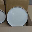 GZG Ceramic Dinner Plates Set of 4,10 Inch Stoneware plate Set, Microwave and Dishwasher Safe Kitchen Utensils, Stackable, Scratch Resistant (Ivory White)